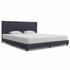 Bed Frame Dark Grey Fabric 150x200 cm