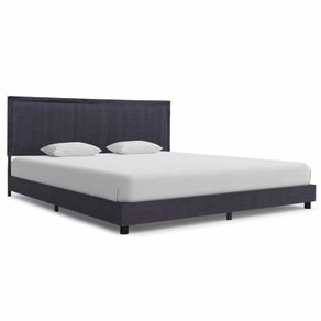 Bed Frame Dark Grey Fabric 150x200 cm