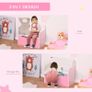 Kids Wooden Toy Box - Children Storage Chest Bench Organizer with Safety Hinge for Bedroom and Playroom Furniture, Pink Image 8