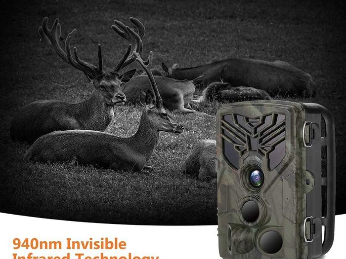 Wildlife Camera 36MP 4K Trail Camera with 940nm Night Vision 0.3s Motion Activated 120 Detecting Range IP66 Waterproof Design for Garden Camera Trap and Outdoor Nature Wildlife Scouting