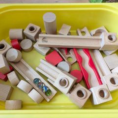 Wooden marble run