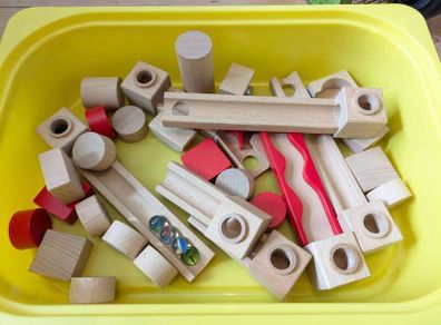 Wooden marble run