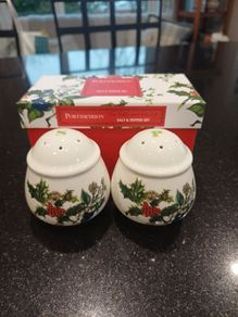 Portmeirion Holly and Ivy Salt and Pepper pots