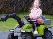 Kids Electric Ride-On Excavator 6V Construction Digger with Lights & Music