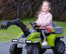 Kids Electric Ride-On Excavator 6V Construction Digger with Lights & Music
