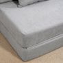 Floor sofa, upholstered couch, convertible to mattress, foam, cushion, Light Gray Image 4