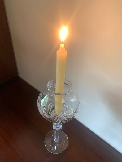Waterford glass candle holder