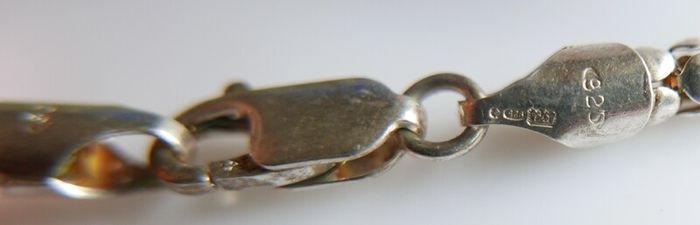 Vintage, Women's Sterling Silver 925 Bead Necklace. length 18,5" - 23,9g