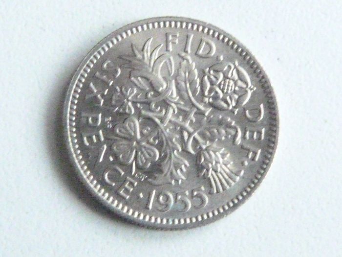 1955 sixpence