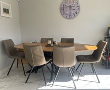 Wooden Dining Table & Chairs for 6