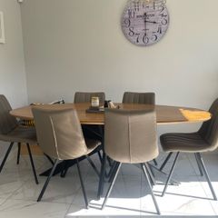 Wooden Dining Table & Chairs for 6