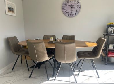 Wooden Dining Table & Chairs for 6