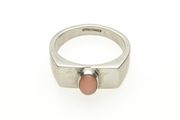 925 Vintage Sterling Silver &amp; Pink Coral Ring