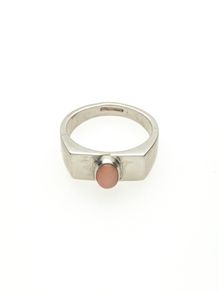 925 Vintage Sterling Silver & Pink Coral Ring