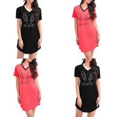 Brand New Hobrounn Nightdress Women's Short Sleeve Sleepshirt Nightwear.