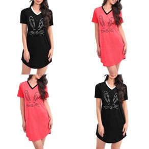 Brand New Hobrounn Nightdress Women's Short Sleeve Sleepshirt Nightwear.