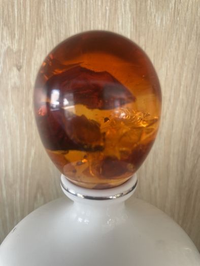 Vintage Amber Resin Egg