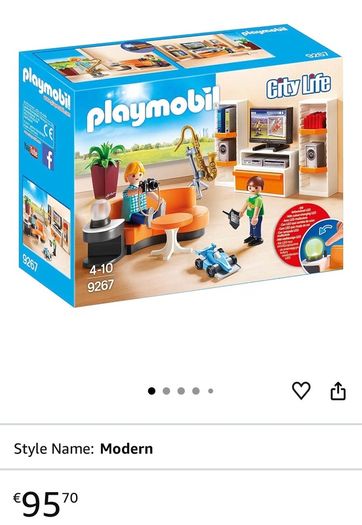 Playmobil modern living room set with working light