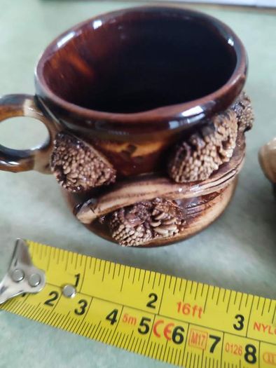 Maldivian Pottery Turkish set, ORIENS, Castle, 600ml, 200ml, Ceramic, Beige/Brown, 3 pieces