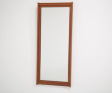 Vintage Swedish Profiled Teak Mirror, 1960s