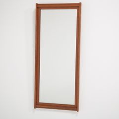Vintage Swedish Profiled Teak Mirror, 1960s