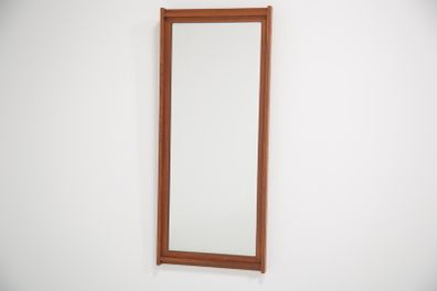 Vintage Swedish Profiled Teak Mirror, 1960s