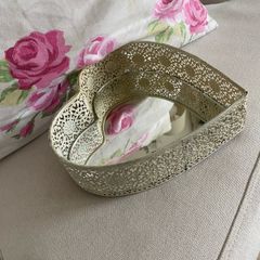 ShabbyChic Love Heart Mirror Tray