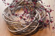 Natural Willow Wreath and Cheery Blossom Lights