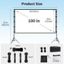 Projector Screen with Stand Portable 100inch Projection Screen lejiada 16:9 4K HD Projections Movies Screen with Carry Bag for Indoor Outdoor Home Theater Backyard Cinema Travel Image 2