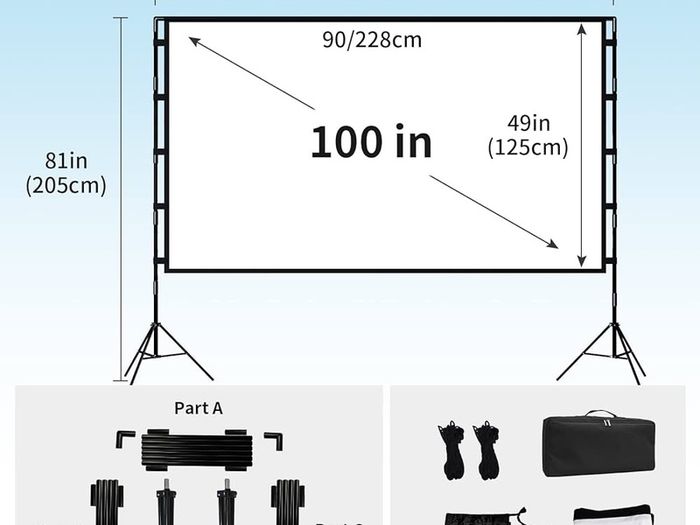Screen with Stand Portable 100inch Projection Screen lejiada 16:9 4K HD Projections Movies Screen with Carry Bag for Indoor Outdoor Home Theater Backyard Cinema Travel