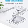 Ergonomic Foldable Computer Stand with Adjustable Height, Ventilated Aluminium Alloy Laptop Riser Desktop Book Stands Compatible with MacBook Air Pro, All 10-16" Laptops (Silver) Image 3