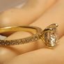 Yellow Gold Plated 2 carat Moissanite Solitaire with Accents Image 5
