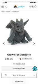 New JELLYCAT Growlston Gargoyle