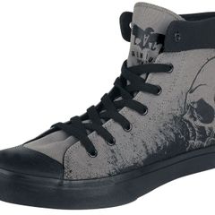 Men's Black Premium Skull High Trainers in Size 11 (45) (Brand New in the Box)