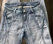 MyChristy grey washed biker jeans Size 40/L