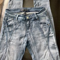 MyChristy grey washed biker jeans Size 40/L