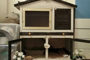 Outdoor Rabbit Hutch 3 Doors Grey Wood