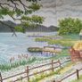 Hand Made Cross Stitch Embroidy - Classic Farm Scene Image 2