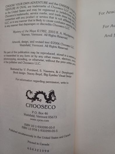 Choose Your Own Adventure by R.A. Montgomery (Illustrated Fantasy Retro Game Books 2005 NEW)