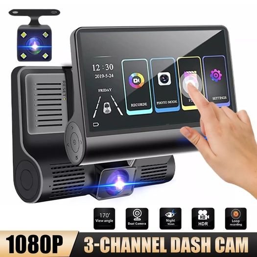 Dashcam 3 channel 1080p
