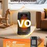 1500W Portable Heater for Home with Thermostat, Silent PTC Ceramic Space Heater with 4 Modes, 70 Oscillation, 12H Timer & Remote, Digital Display, Fan Heater for Bedroom Black Image 3