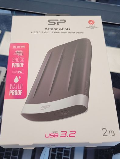 2TB Silicon Power Armor A65B Shockproof/Waterproof Portable Hard Drive USB3.2 - Black/Grey Edition by Silicon Power