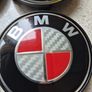 BMW Carbon Fibre Centre Caps (Red) Free Post Image 3