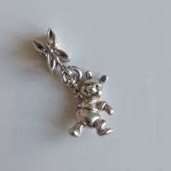 Retired Disney Chamilia Winnie the Pooh & butterfly dangle charm 925 sterling silver