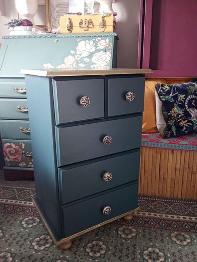 Upcycled old solid wood chest of drawers
