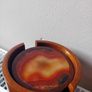 Mid century natural agate coaster set hardwood Image 3