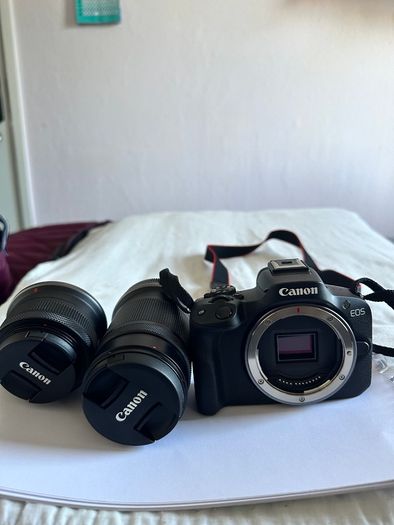Canon EOS R50 + RF-S 18-45mm & RF-S 55-210mm Lenses | Used Twice | Warranty Remaining | Boxed