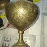 Rare Antique Brass or Bronze Hand Engraved Holy Water Vessel or Vase. around 19th Century. Great Antique Decor for Collector or your home Image 4