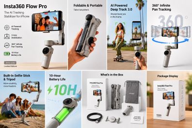 Turn your phone into a professional camera!  Brand new Insta360 Flow Pro