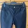 Faux Leather JET BLACK Ladies Slender Ankle Grazer Trousers.  H&M Size 12. Slight Stretch. Dressy With A Satin/sheen Finish. Immaculate Off The Rail Condition. Image 5